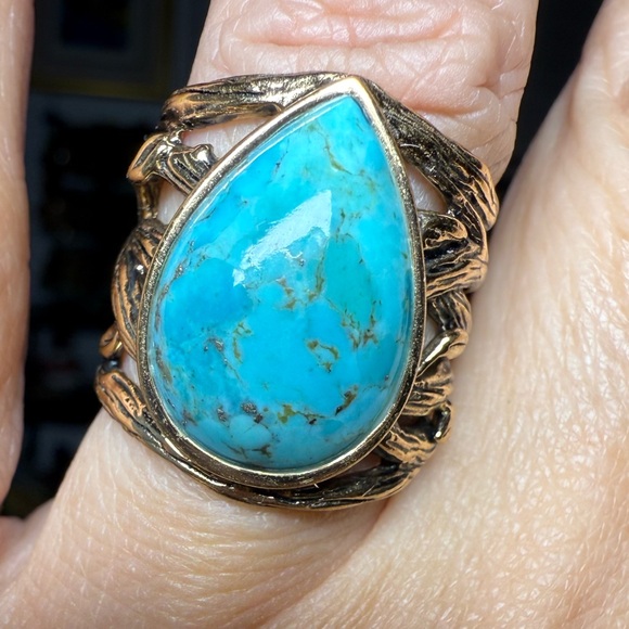 Studio Barse Jewelry - Studio Barse Bronze Turquoise Teardrop Ring